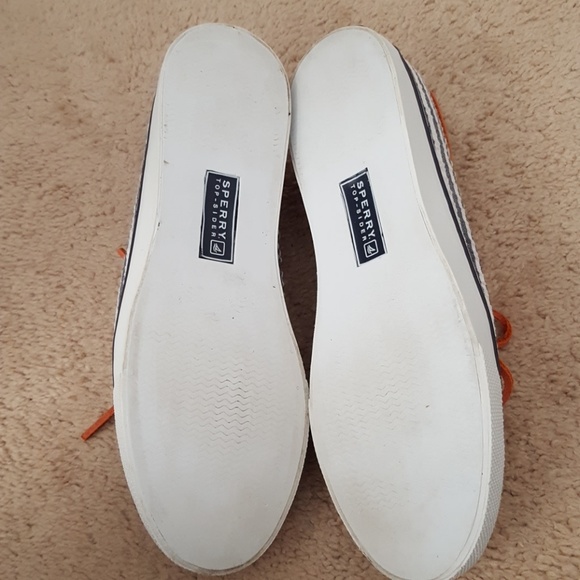 Sperry Top Sider seersucker leather upper sz 8.5M - Picture 7 of 8